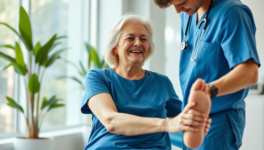 Senior woman enjoying chiropractic care benefits in modern clinic.