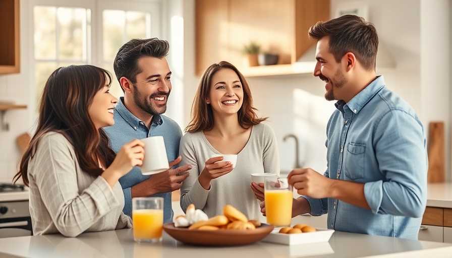 Family enjoying healthy breakfast ideas for school in bright kitchen.