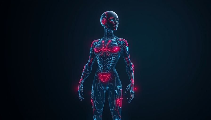 Futuristic digital figure demonstrating whole body regeneration.