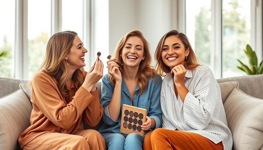 Three women enjoying back to school self-care with makeup.