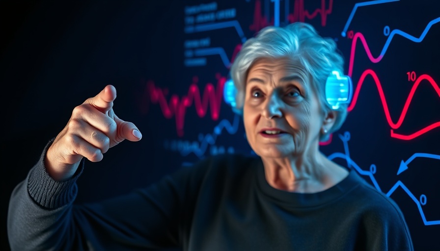 Excited senior woman with digital brain illustration for simple brain tests for seniors.