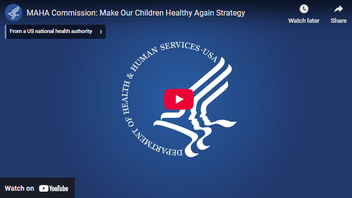 Department of Health & Human Services logo on blue background for Make Our Children Healthy Again Strategy