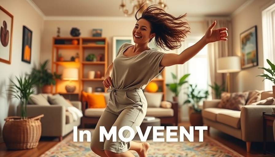 Movement Is Medicine: Woman dancing energetically at home.