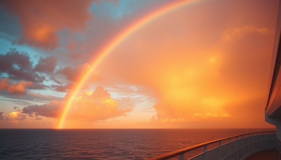 Your Health Journey is Unique: Rainbow over ocean sunset.