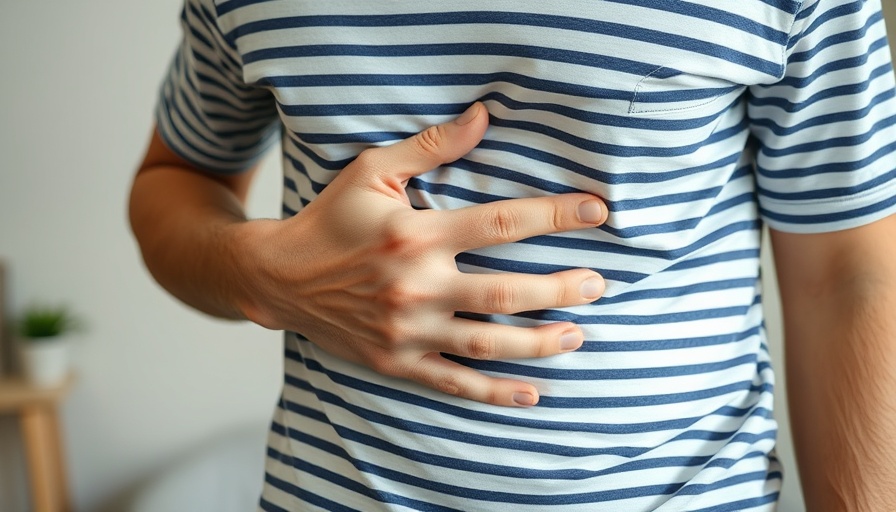 Person holding stomach, depicting natural approach to healing digestive ailments.