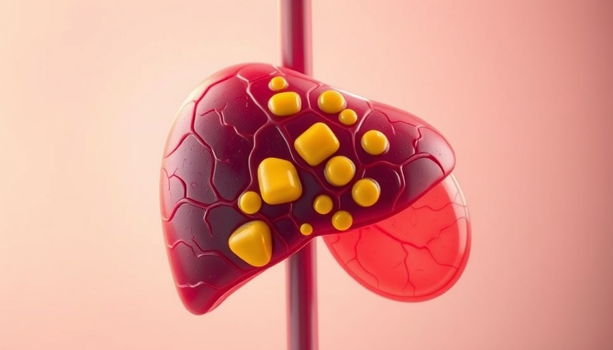 Illustration of alcohol fatty liver disease with fat deposits.