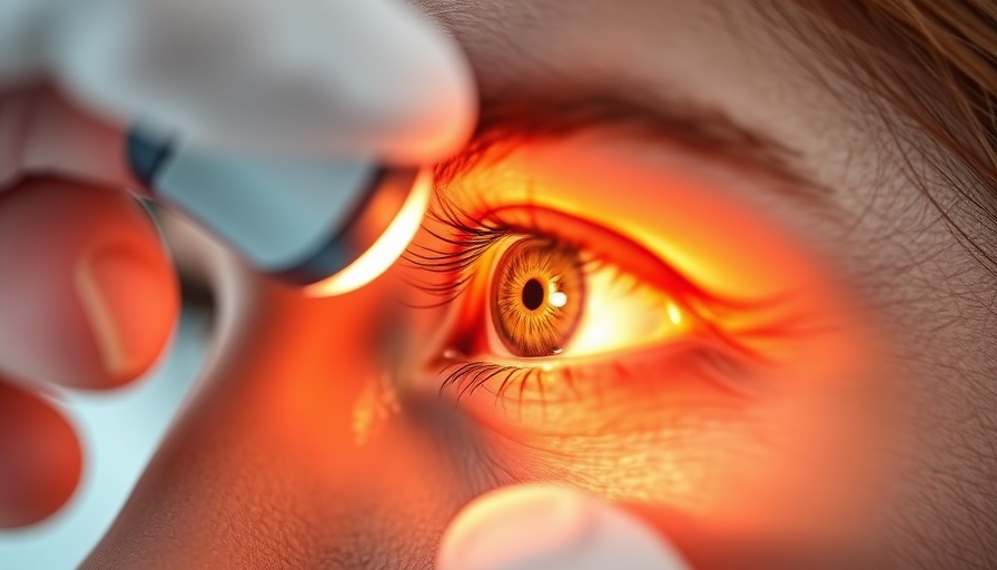 Close-up eye examination for diabetes vision problems.