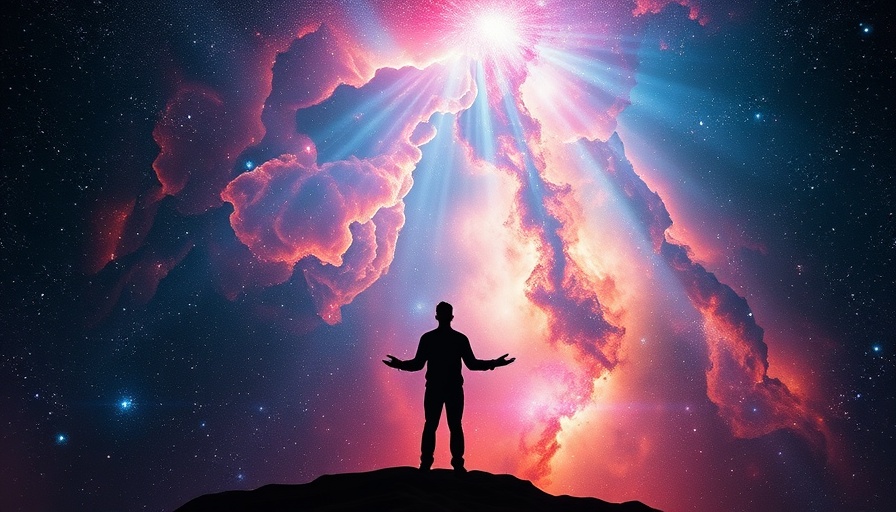 963 Hz Frequency Spiritual Awakening, cosmic eye and human silhouette.