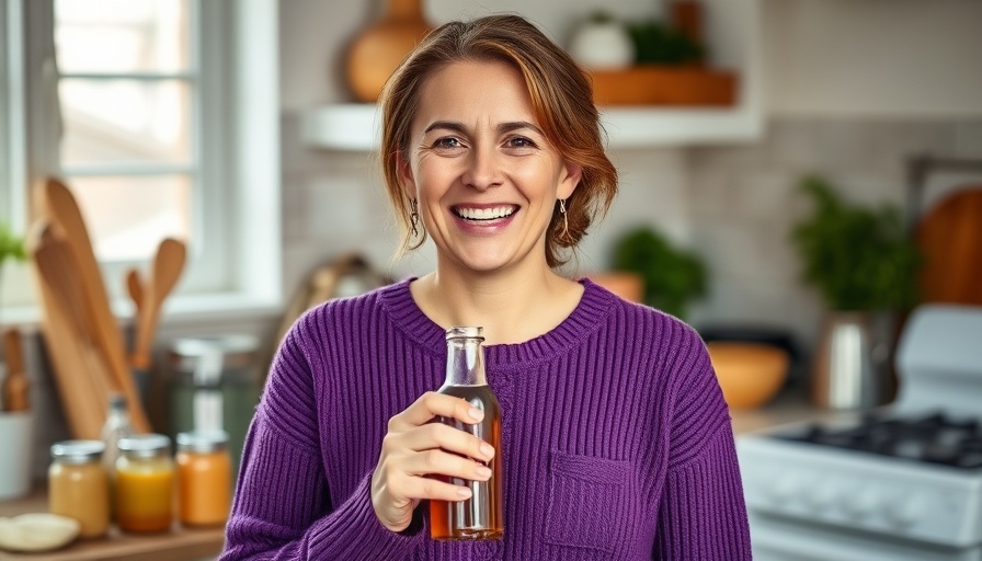 Smiling woman in kitchen discussing therapeutic amino acids.