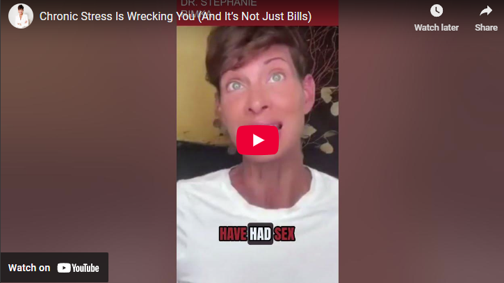 Expression of a woman speaking passionately about chronic stress.