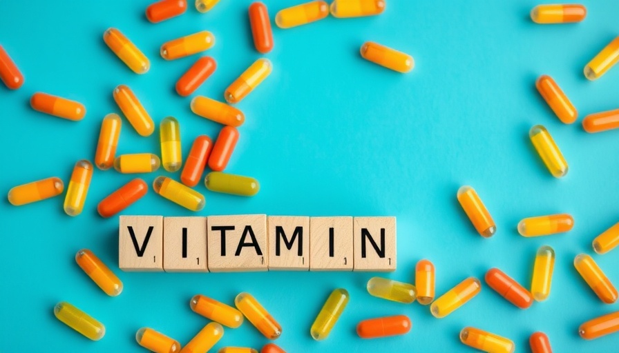 Vitamin D supplements scattered on blue background, enhancing immune health.