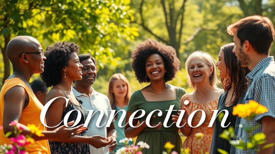 Diverse individuals in a sunlit park, embodying mental health and emotional support through connection.