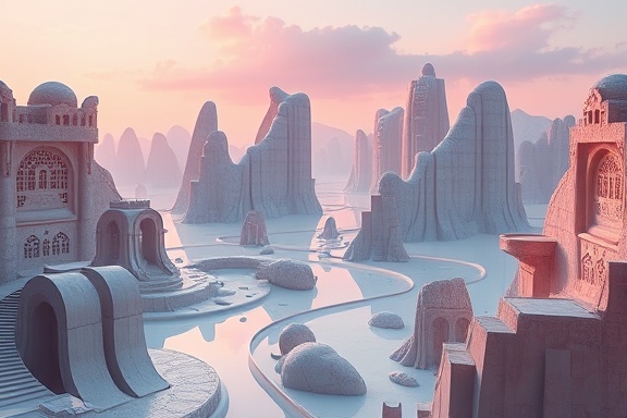 cutting-edge digital design, pioneering, sculpting digital worlds, photorealistic, set in a sophisticated design lab with virtual reality headsets, highly detailed, evolving digital landscapes, 4K resolution, pastel palette, luminous softbox lighting, shot with a 24mm lens.
