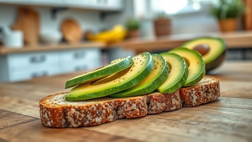 Fresh avocado toast highlighting avocado health tips in a cozy kitchen setting.