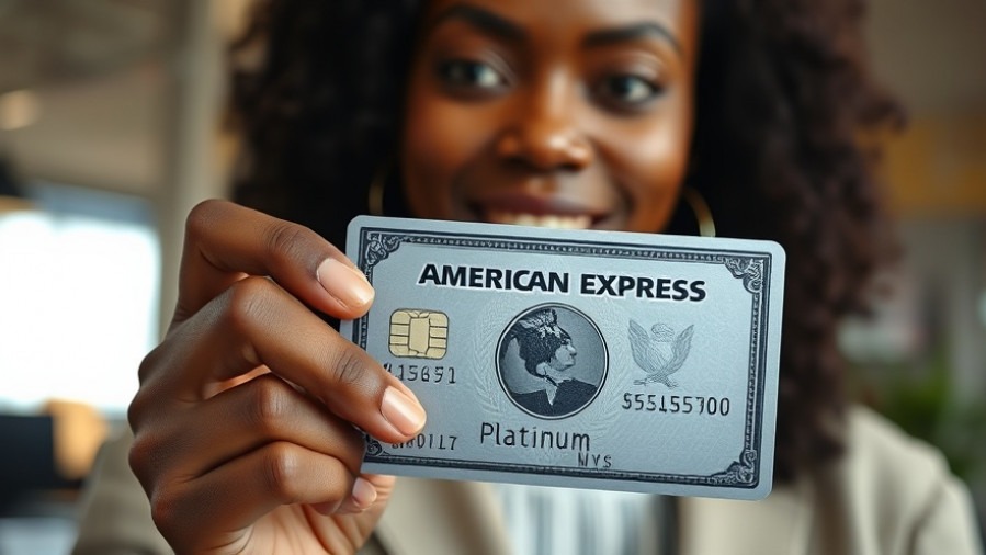 Black woman holding an American Express Platinum card, showcasing credit habits and financial responsibility.