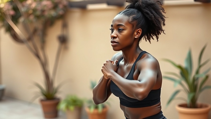 Athletic Black woman preparing for a jump, showcasing benefits of lymphatic jumps.