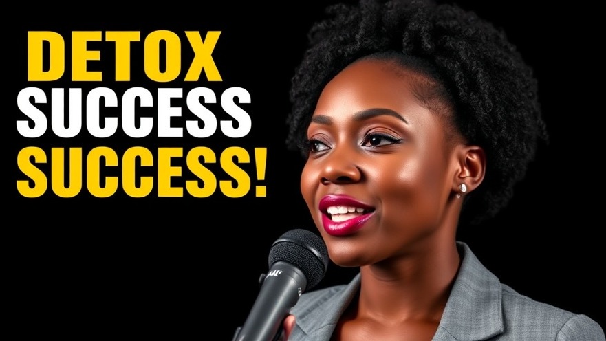 Confident Black woman sharing detox benefits for liver health on a live broadcast.