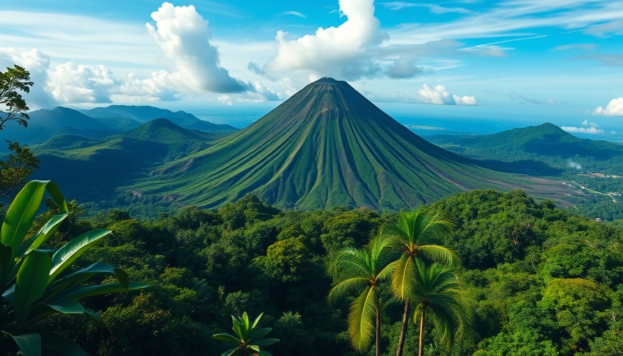 Serene Arenal Volcano amidst Costa Rica's lush jungle, wellness travel