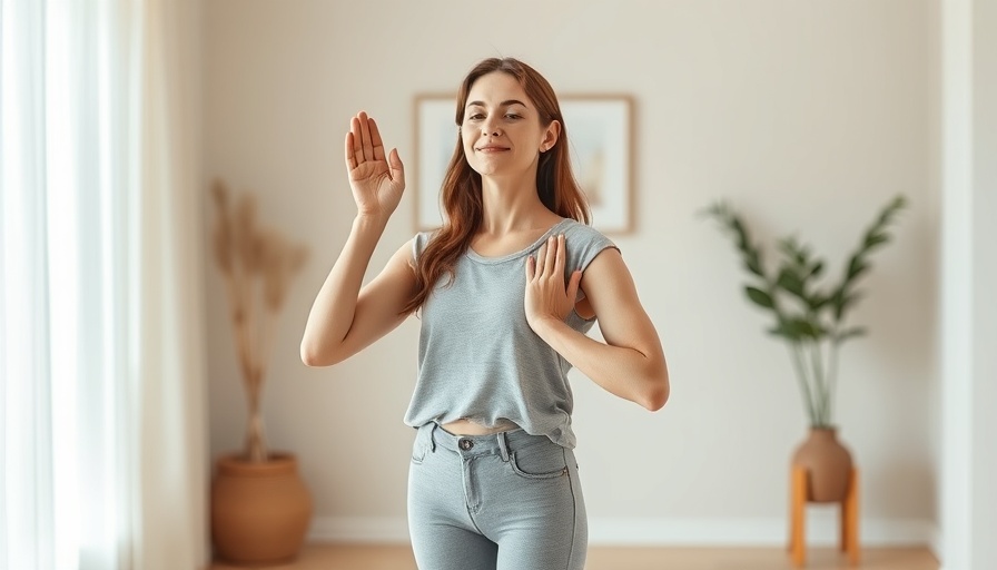Breathing exercises for pelvic floor health demonstrated by a confident woman indoors.