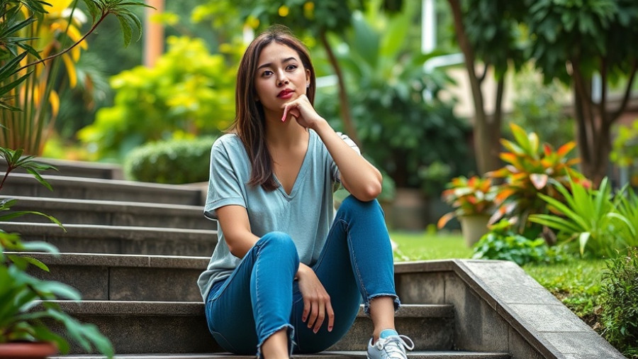 Young woman in garden setting, gentle natural ways of moving.