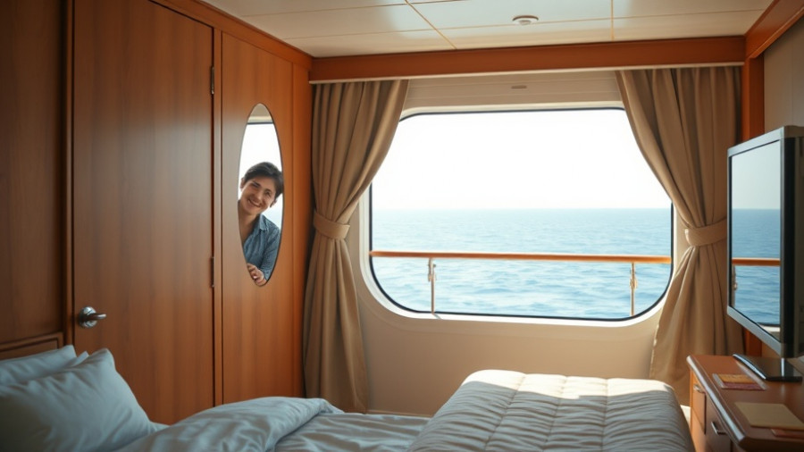 Royal Caribbean cruise cabin with a cozy setup and ocean view.