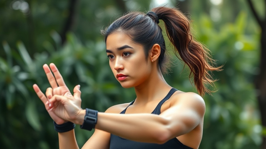 Athletic woman demonstrating safe lymphatic drainage jumps outdoors.
