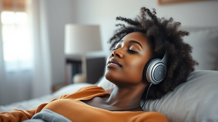 Woman experiencing Sleep ASMR benefits with headphones.