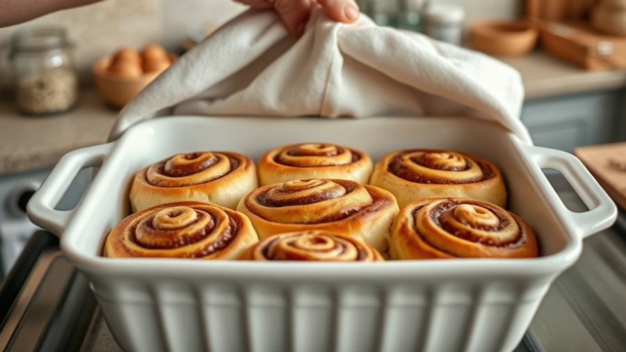Freshly baked Naturalite Approved Cinnamon Rolls in a kitchen.