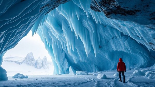 Stunning ice cave exploration, Winter Travel Destinations 2023.