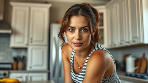 5-minute youth reset with determined woman in kitchen.