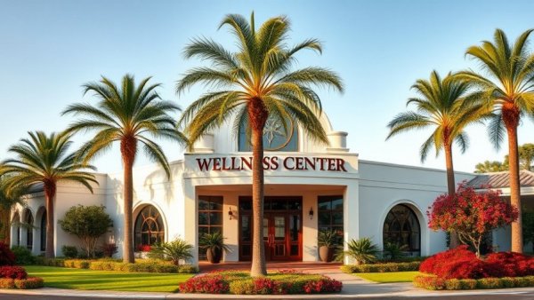 Elegant exterior of Pritikin Longevity Center with manicured gardens