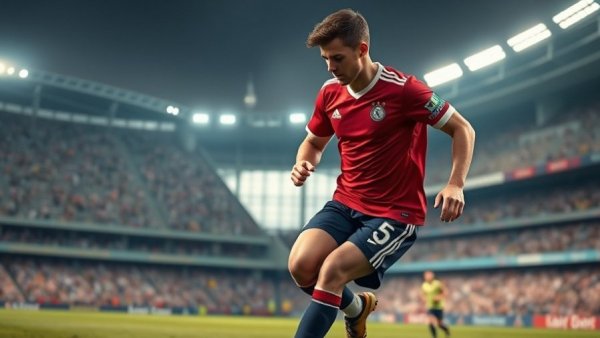 Athlete controlling ball during soccer match, highlighting athletic benefits.