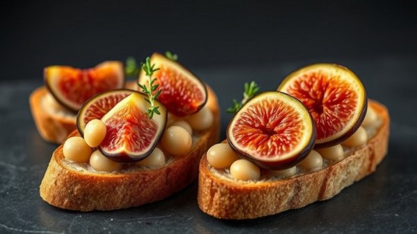 Effortless Fig and White Bean Crostini Recipe beautifully presented.