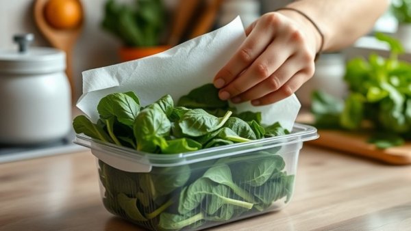 How to make spinach last longer with paper towel preservation technique.