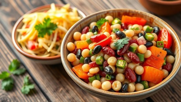 Healthy Bean Salad Recipes with a vibrant bean salad in bowls.