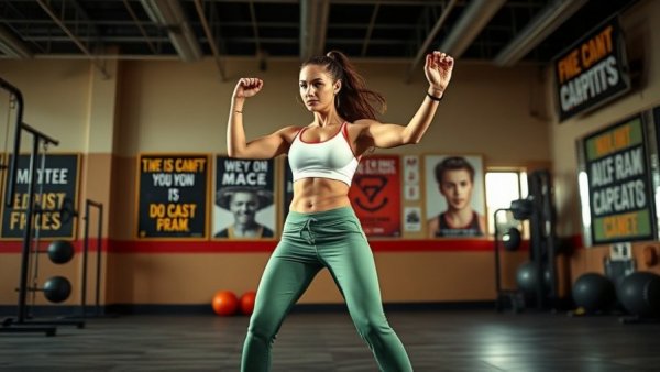 Instructor demonstrating full body movement fitness exercises