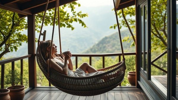 Relaxing at The Retreat Costa Rica with mountain views.