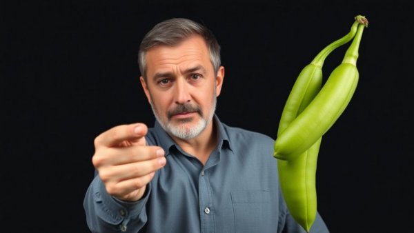 Man pointing at green bean related to reversing diabetes, Foods Reverse Type 2 Diabetes Fast.