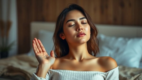 Effective anti bloating massage demonstration in a cozy setting.