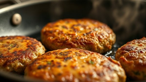 Sizzling veggie burgers frying in a pan; Why Veggie Burgers Surprised the Whole Family.