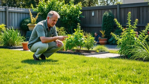 Man explaining growing okra, highlighting seed saving on sunny lawn.