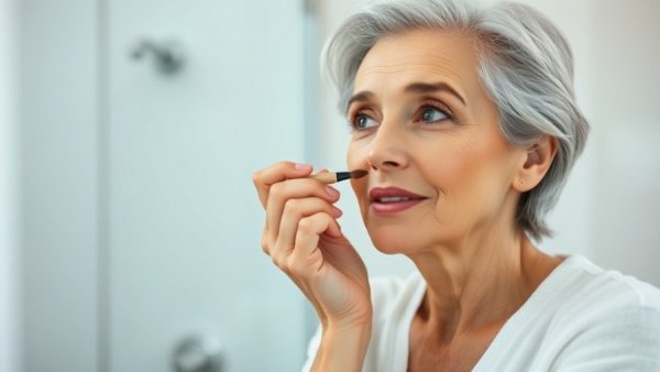 Mature woman showing simple self-care routine for women 50+.