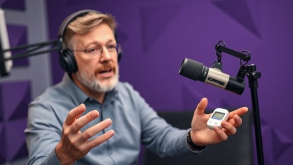 Heart disease prevention related discussion in a podcast studio with health elements.