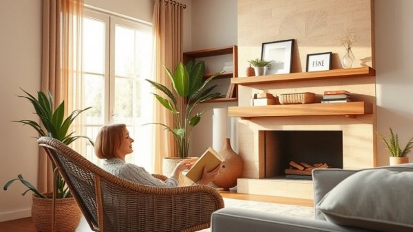 Modern living room plant arrangement with natural light and cozy decor.