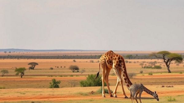 Safari Adventures in South Africa with a giraffe in the savanna