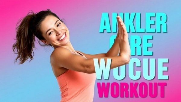 Core and Ankle Workout illustration with woman demonstrating exercise.
