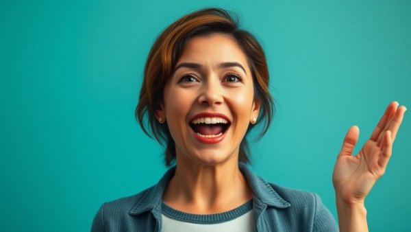 Energetic woman discussing health passionately, vibrant photo