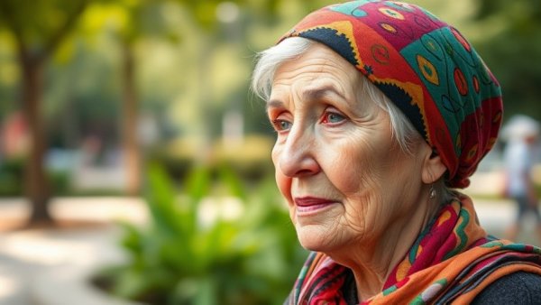 Healing after 50: Contemplative woman in nature.