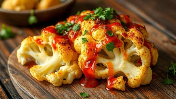 Trick Makes Cauliflower Worth Eating: Roasted and saucy cauliflower dish.