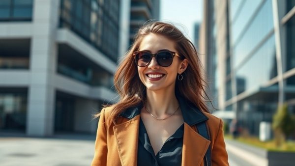 Confident older woman embracing positive mindset outdoors.